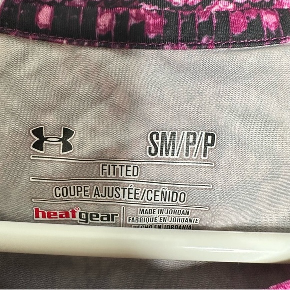 Under Armour Raglan Long Sleeve Athletic Magenta Snakeskin Top - Picture 6 of 8